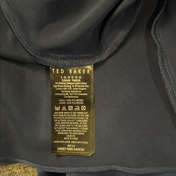 Ted Baker Navy Satin Dress - Picture 3 of 5